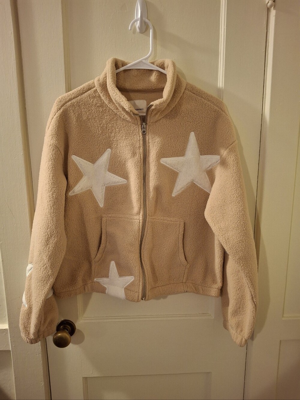 Juniors Beige Star Fleece Jacket - Unbranded